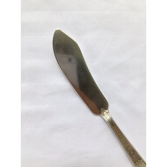 1847 ROGERS BROS INTL SILVERPLATE MASTER BUTTER KNIFE 1924 ANCESTRAL PATTERN 7" - Picture 2 of 9